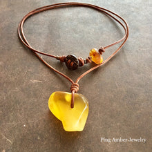 Baltic Amber Surfers Necklace - Half Moon