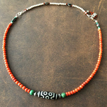Genuine Tibetan Red Coral and Dzi Bracelet/Necklace