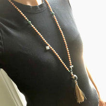 Genuine Antique Tibetan Coral and Old Dzi Beads Mala Necklace