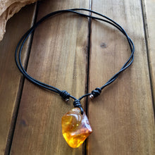 Raw Baltic Amber Surfers Necklace - Sealight 1