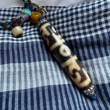Tibetan Dzi bead with Handmade Cord Necklace