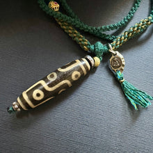 Tibetan Dzi bead with Handmade Cord Necklace