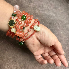 NanHong Icy-Float Agate and Nephrite  Jade Mala Necklace