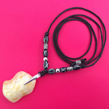 Large White-Yellow Baltic Amber Pendant Earth Necklace