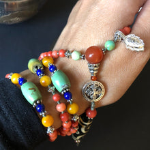 Genuine Antique Tibetan Red Coral with Dzi Mala Necklace