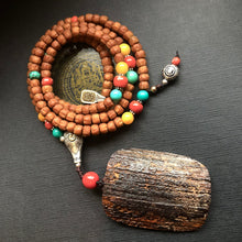 Tibetan Cypress (Baixiang) Bodhi Seeds Tibetan Mala with Dragon Pendant