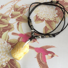 Large White-Yellow Baltic Amber Pendant Earth Necklace