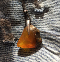 Raw Amber Balance Pendant Necklace for Men