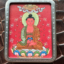 Hand-painted Amitabha Buddha Thangka on Rudraksha Bodhi Seeds Tibetan Mala