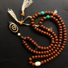 Bodhi Seeds Tibetan Mala with Ancient Dzi Pendant