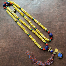 Custom-Order Genuine Amber 9mm Beads Tibetan Mala Necklace