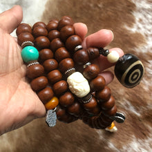 Bodhi Seeds Tibetan Mala with Ancient Dzi Pendant
