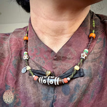 Eight-Eye Tibetan dZi Bead with Handmade Cord Necklace