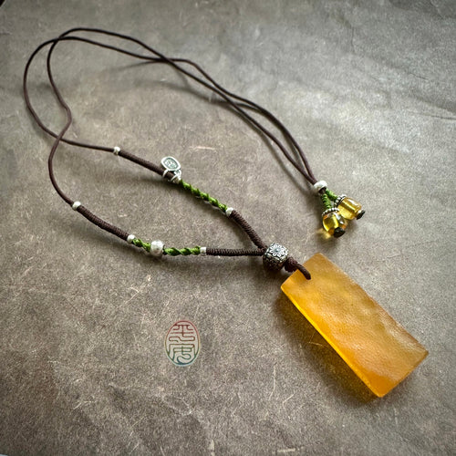 Baltic Amber Peace Plaque Necklace - WuShi