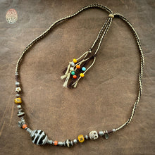 Large Tibetan Tiger Teeth Daluo Dzi bead with Handmade Cord Necklace