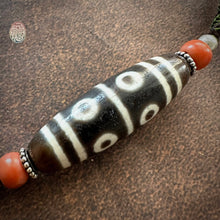 Eight-Eye Tibetan dZi Bead with Handmade Cord Necklace