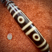 Four-Eye Tibetan Dzi bead on Waven  Cord Necklace