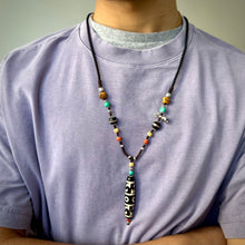 Tibetan Lotus Master Three-Eye Dzi Bead Amulet Necklace