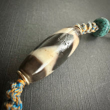 Old Tibetan Tiger Teeth dZi bead with Handmade Cord Necklace