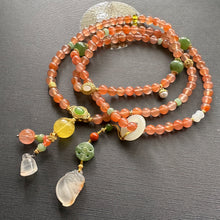 NanHong Icy-Float Agate and Hetian Jade Mala Necklace