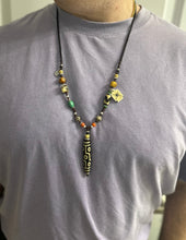 Vintage Nine-Eyes Dzi Bead Amulet Necklace