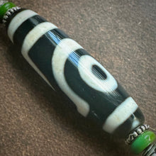 Fine 2-Eye Dzi Bead with Handmade Cord Necklace