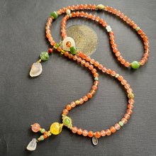 NanHong Icy-Float Agate and Hetian Jade Mala Necklace