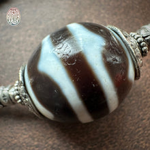 Large Tibetan Tiger Teeth Daluo Dzi bead with Handmade Cord Necklace