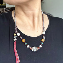 Old Tibetan Daluo Dzi bead with Handmade Cord Necklace