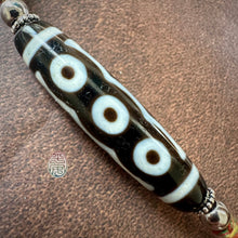 Five-Eye Tibetan Dzi bead with Handmade Cord Amulet Necklace