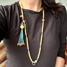 Genuine Amber and Tibetan Coral Mala Necklace