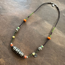 Eight-Eye Tibetan dZi Bead with Handmade Cord Necklace