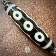 Five-Eye Tibetan Dzi bead with Handmade Cord Amulet Necklace