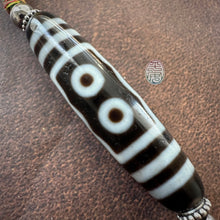 Five-Eye Tibetan Dzi bead with Handmade Cord Amulet Necklace