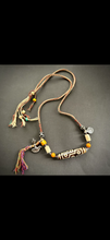 Vintage Nine-Eyes Dzi Bead Amulet Necklace