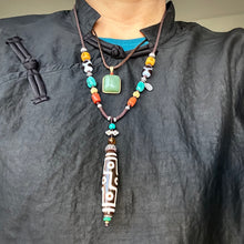 Tibetan Nine-Eyes Dzi Bead Amulet Necklace