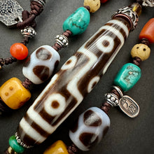 Tibetan Nine-Eyes Dzi Bead Amulet Necklace