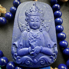 Lapis Lazuli Tibetan Mala Necklace with Buddha Pendant