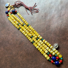 Custom-Order Genuine Amber 9mm Beads Tibetan Mala Necklace