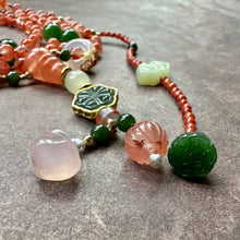 NanHong Icy-Float Agate and Nephrite  Jade Mala Necklace