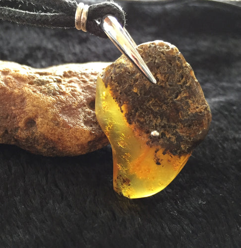 Baltic Amber Raw Balance Pendant Necklace for Men