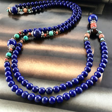 Vintage Lapis Lazuli Tibetan Mala Necklace