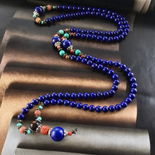 Vintage Lapis Lazuli Tibetan Mala Necklace