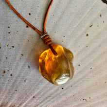 Raw Baltic Amber Surfers Necklace - Sealight 2