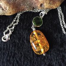 Baltic Amber and Crystal Necklace