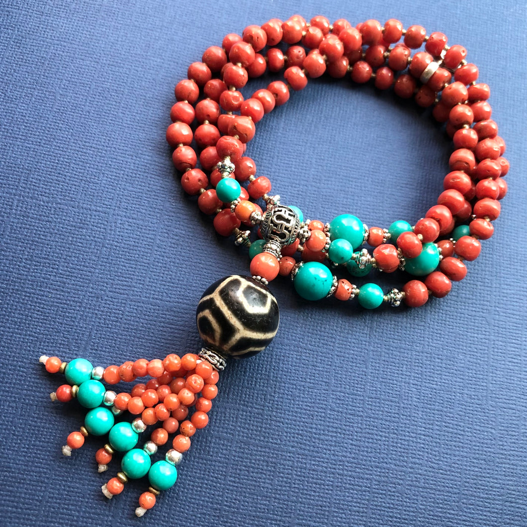Amazing Tibetan Coral Necklace  Necklace, Coral beads, Coral necklace