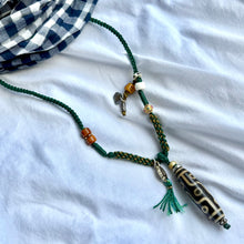 Tibetan Dzi bead with Handmade Cord Necklace