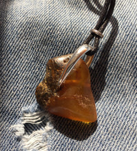 Raw Amber Balance Pendant Necklace for Men