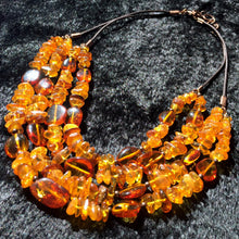 Large Multi-strand Baltic Amber Earth Necklace - Stardust