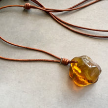 Raw Baltic Amber Surfers Necklace - Sealight 2